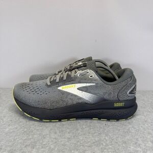Brooks Ghost 16 Mens Shoes Size 8 Grey Lime Green Running Sneakers  1104181D040